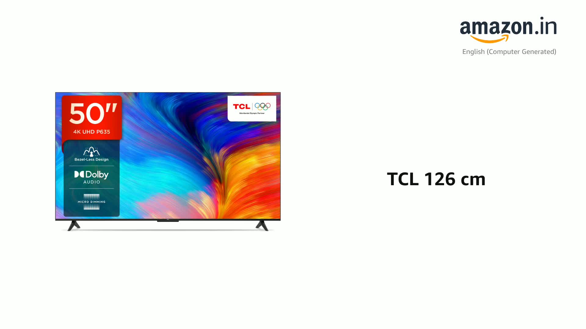 TLC50インチ、Googleテレビ、50インチ液晶テレビ、50-inch TV TCL 126 cm (50 inches) Bezel-Less Series 4K Ultra HD Smart